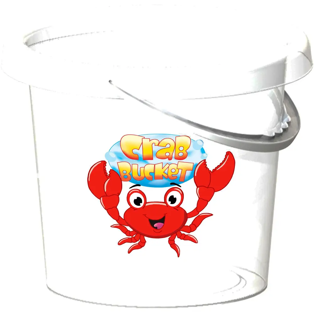 Vedes beach bucket transparent with crab motif - outdoor toy fun