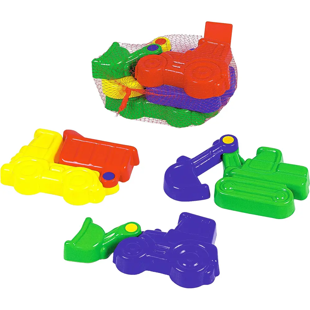 Vedes sand molds construction vehicles toy set - 3 pieces multicolor