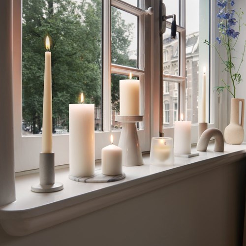 Bolsius gothic dinner candles Soft Pearl 24.5cm vegan set of 4-3