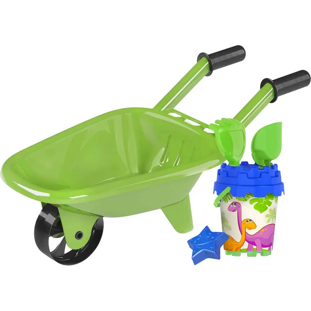 Vedes toy wheelbarrow set with bucket and accessories - green