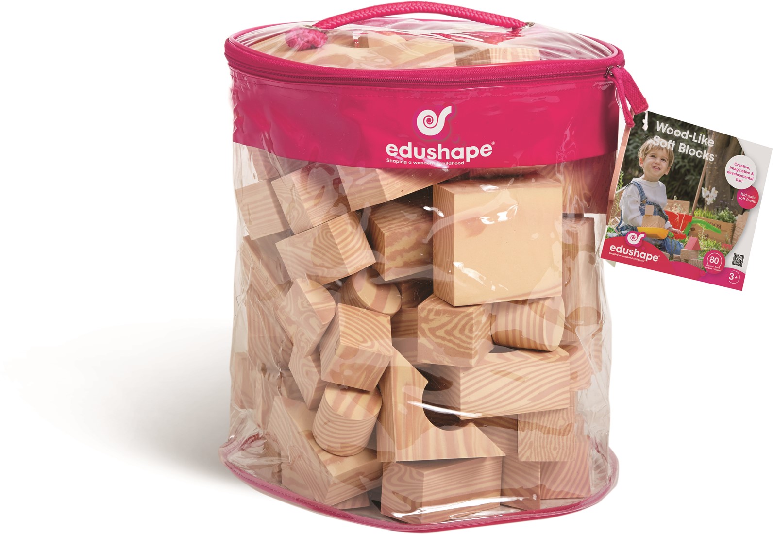 Edushape Wood Imitation Foam Blocks 80 pieces in bag