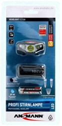 Ansmann LED headlamp black with headband and 3 light modes