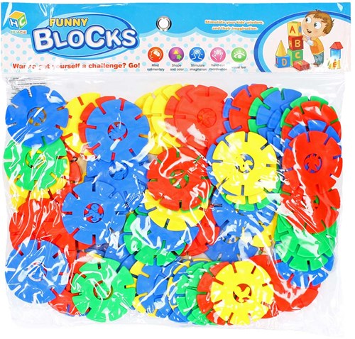 Building discs educational toy set - 75 pieces colorful plastic