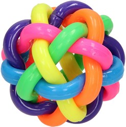 Bouncy ball toy rainbow – colorful braided ball 7 cm