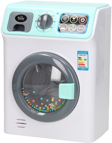 Lobbes toy washing machine white grey - toy household appliance-2