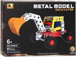 Construction set excavator with 95 pieces - educational metal toy
