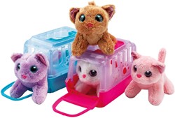Plush kitten in travel case toy multicolour for children