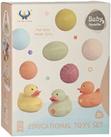 Bath toys sensory bath balls and ducklings pastel for babies