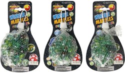 Marbles toy set multi colors in net bag for children