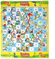 Board Game XL Double-Sided Ludo and Snakes Cardboard 60x50 cm Kids Game-2