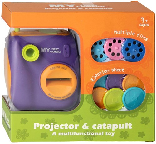Projector camera toy purple with discs and launch function-2