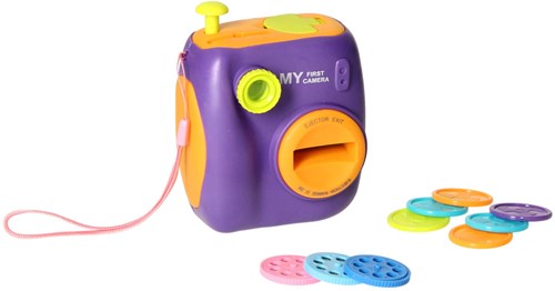 Projector camera toy purple with discs and launch function-3