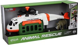 Animal rescue helicopter toy with light and sound - plastic