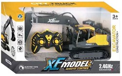 RC excavator toy with tracks - remote controlled construction vehicle