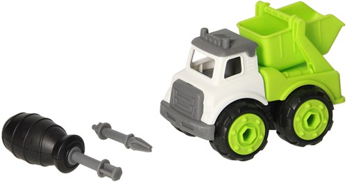 Dump truck toy with screwable wheels - green - includes screwdrivers-2