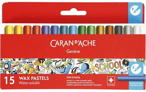 Caran d'Ache wax crayons junior set 15 pieces coloring creative kids-2