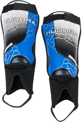 Hudora shin guards football with ankle sock - size S for kids