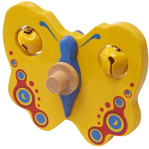 nic wooden butterfly yellow - toy for marble run 10 cm