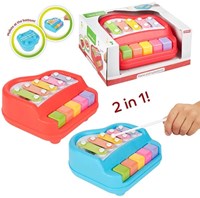 Toi-Toys baby piano and xylophone toy with sticks - colorful musical fun