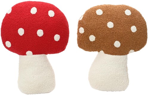 Decoris mushroom cushion polyester red kids room 37x32x5cm