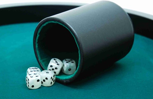 Hot Games Dice Cup Pro blk.Artificial Leather 10x8cm.