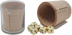 HOT Games dice cup set - mini 5 cm leather - with dice
