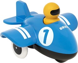 Brio Push & Go Airplane - colorful wooden toy airplane for toddlers