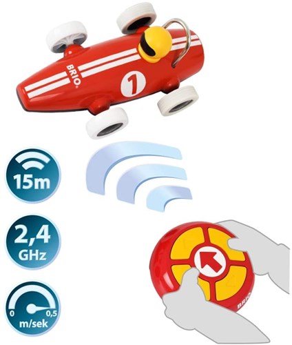 Brio remote control race car - red toy car for children-2