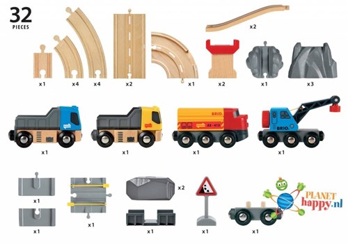 Brio rail and road transport set wooden train set - 33210-3