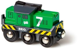 Brio battery-powered freight train locomotive with headlights - 33214