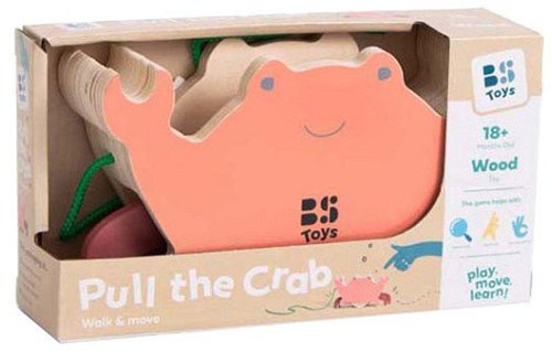BS Toys wooden pull-along crab toy - classic toddler FSC wood toy-2