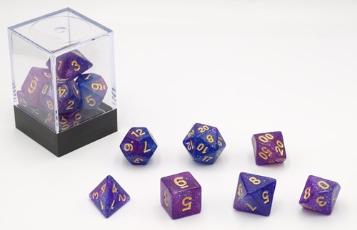 HOT Games Dobbelstenen Stardust Single Paars 7set