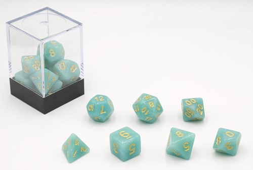 HOT Games Dobbelstenen Pastel Turquoise7 set