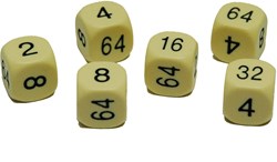 HOT Games backgammon doubling dice plastic 16mm cream 6 pieces