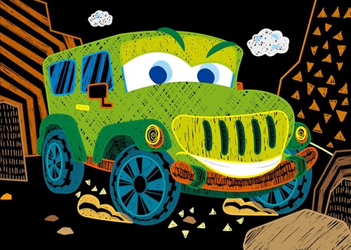 AVENIR Scratch Art Book Mini A6 - Cars-3