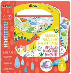 Avenir Magical Water Painting: BOOK / DINOSAURONS 21.7x2x22.7cm, 6 re-usable pages with 3-in-1 play, 3+