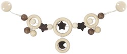 Heimess wooden pram chain moon and stars with clips 40 cm
