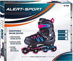 Alert inline skates rollerblades pink adjustable size 35-38 kids
