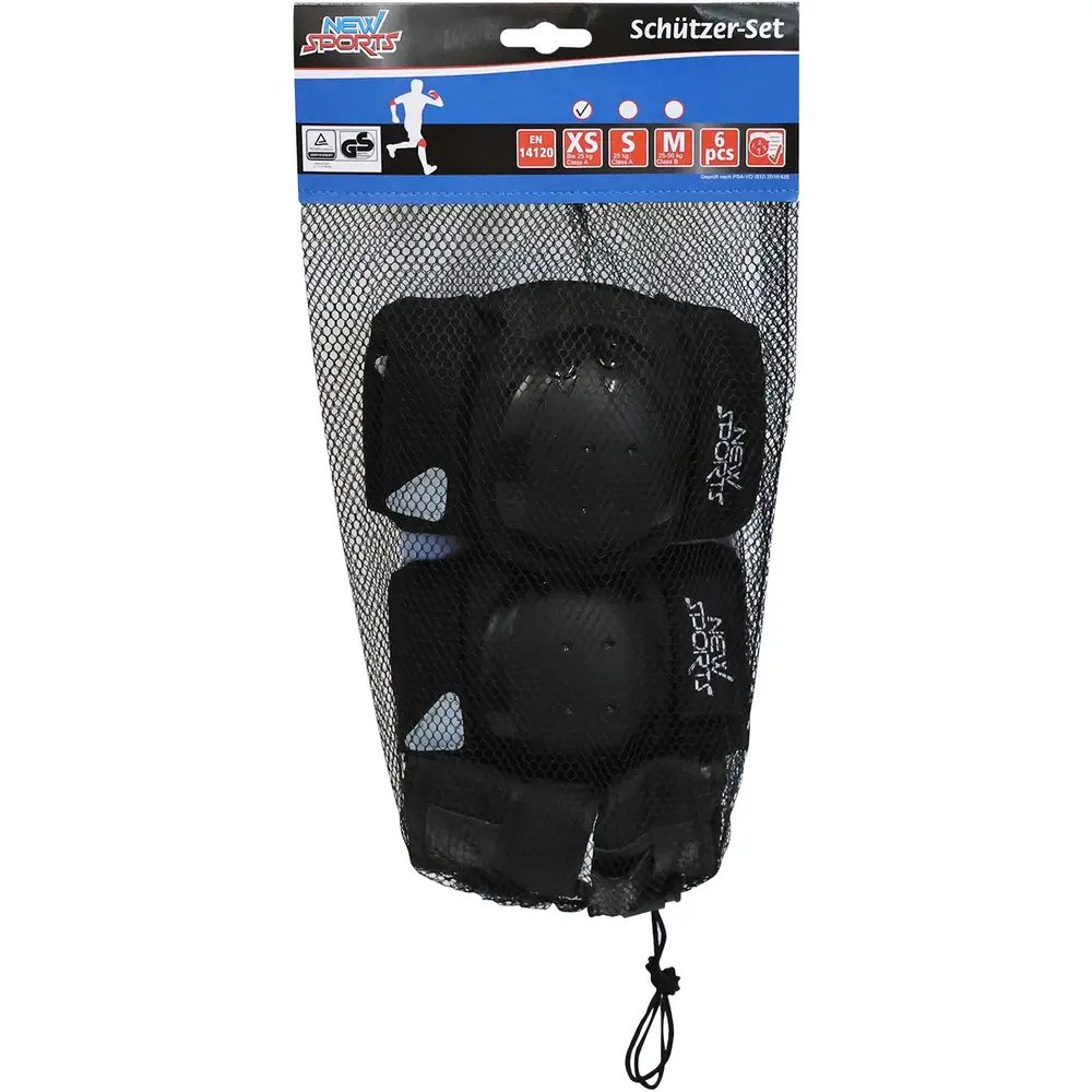 New Sports kids protective set XS black - skate protection up to 25kg