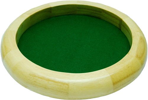HOT Games Dice track blank wood 30cm round green felt