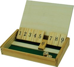 HOT Games Shut the Box Mini wooden travel game 13x8 cm with lid
