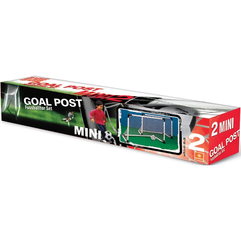 Mondo mini football goal set - 2 plastic soccer goals for kids