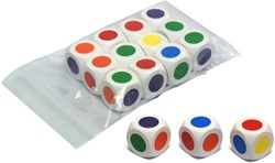 HOT Games dice - wooden color dice 30 mm white 6 pieces