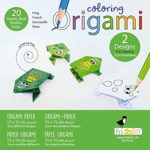 FRIDOLIN Coloring Pages Origami - Frog