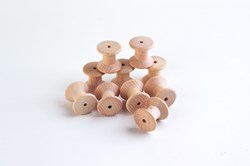 TickiT wooden craft spools - set of 10 natural wood spools