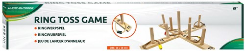 Alert outdoor ring toss wooden set with 6 rings for kids