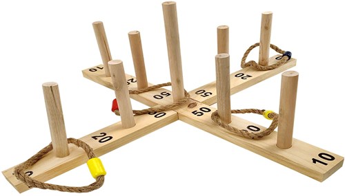 Alert outdoor ring toss wooden set with 6 rings for kids-3