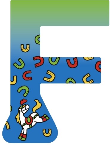 Heimess wooden letter F toy decoration - set of 6 pieces
