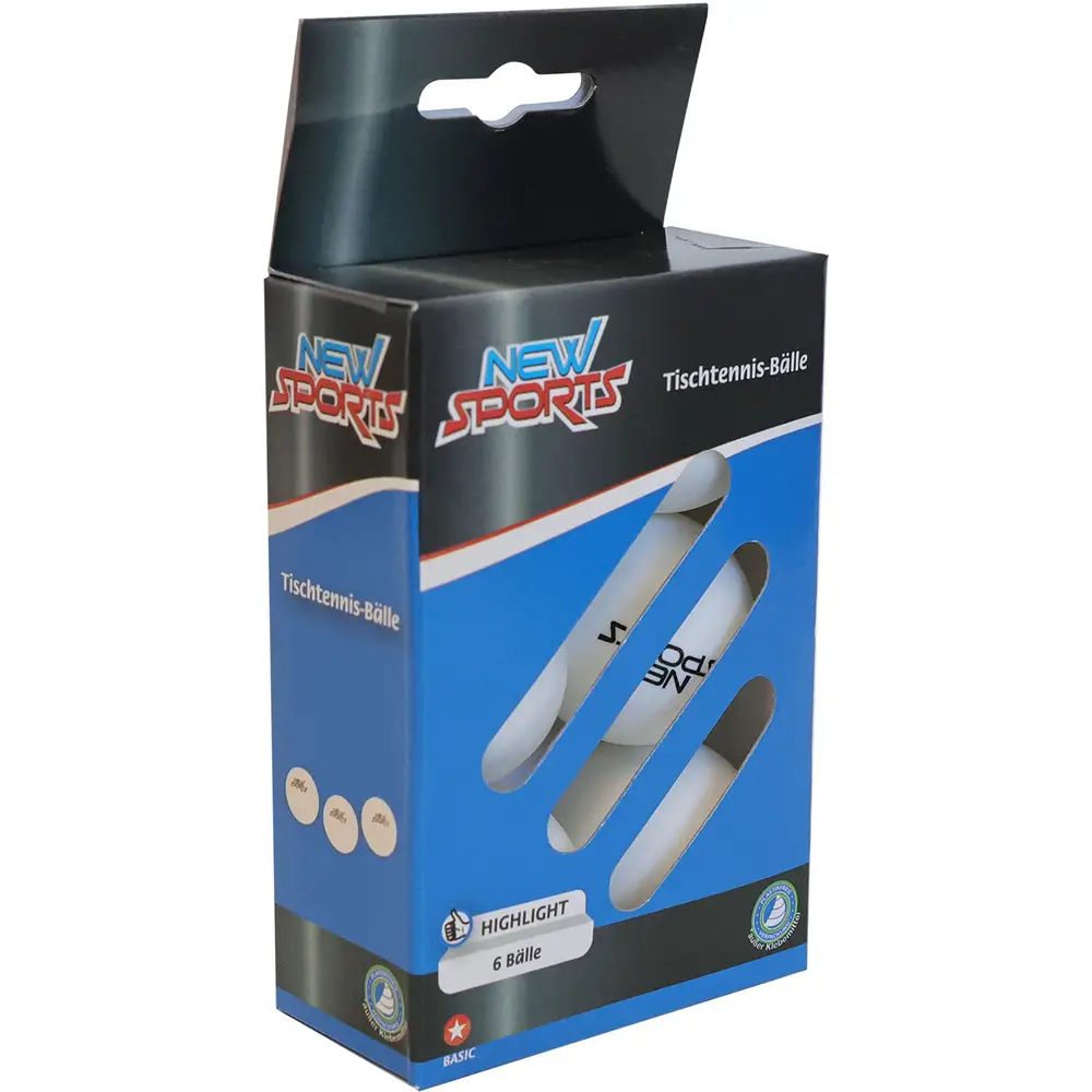 New Sports table tennis balls white 6 pieces for table tennis fun