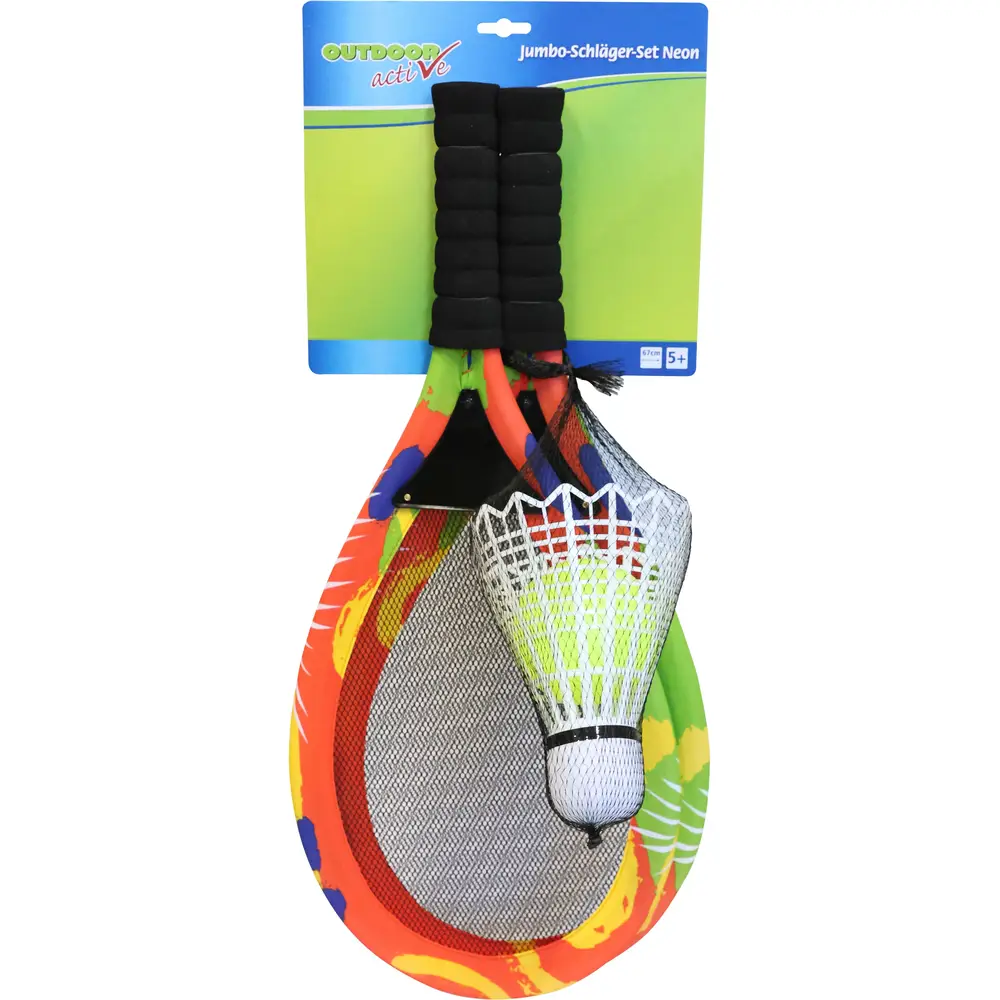 Vedes Jumbo Racket Set Neon with 2 Balls for Outdoor Fun